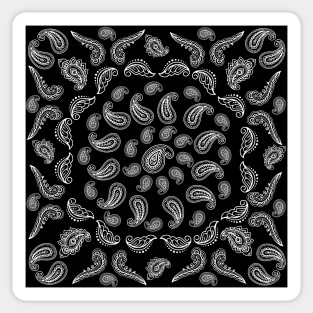 Black Bandanna Paisley Print Sticker